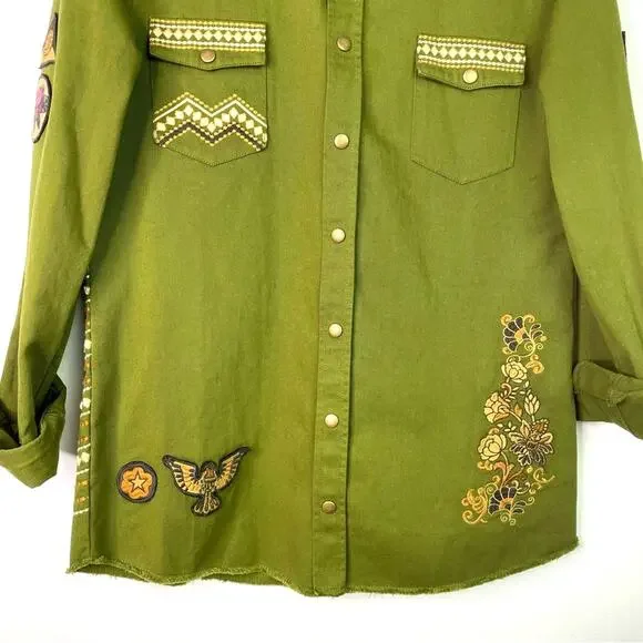 Spell and the Gypsy Green Jacket Embroidered Panther Small - Picture 9 of 14